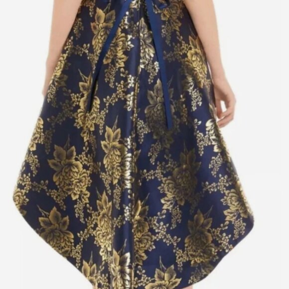 Girls Floral Mikado Cold-Shoulder Dress 7 - Picture 2 of 4